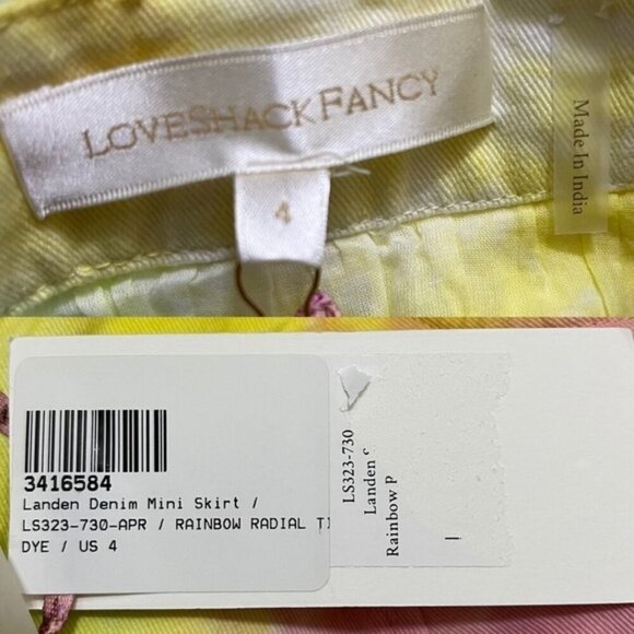 NWT LoveShackFancy Landen Tie-Dyed Mini Skirt Women Size 4 - Picture 9 of 14